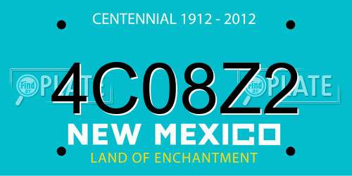 4C08Z2 New Mexico License Plate