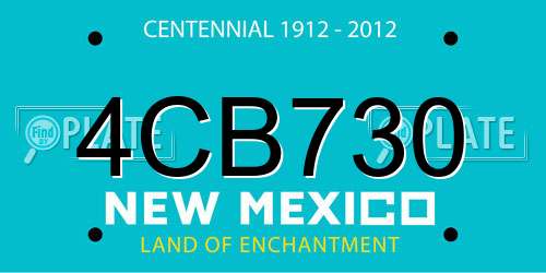 4CB730 New Mexico License Plate