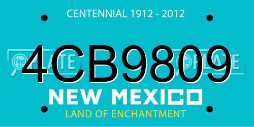 4CB9809 New Mexico License Plate