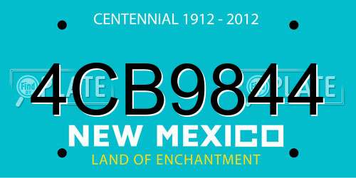 4CB9844 New Mexico License Plate