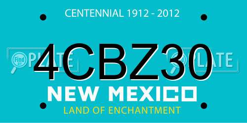 4CBZ30 New Mexico License Plate