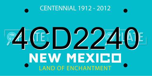 4CD2240 New Mexico License Plate