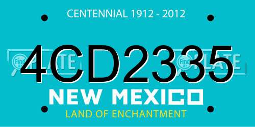 4CD2335 New Mexico License Plate