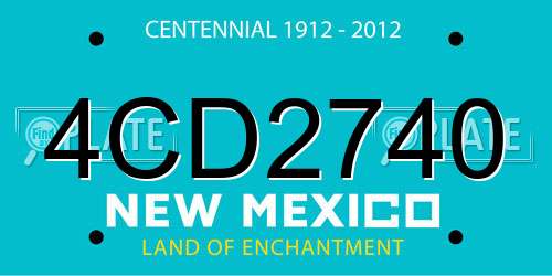 4CD2740 New Mexico License Plate