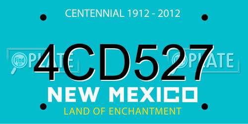 4CD527 New Mexico License Plate