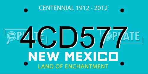 4CD577 New Mexico License Plate