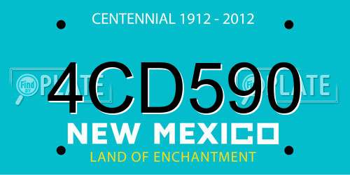 4CD590 New Mexico License Plate
