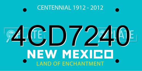 4CD7240 New Mexico License Plate