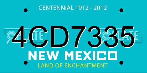 4CD7335 New Mexico License Plate