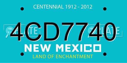 4CD7740 New Mexico License Plate