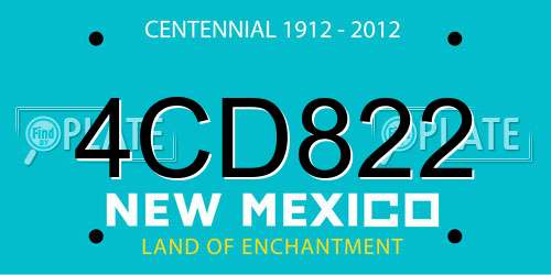 4CD822 New Mexico License Plate