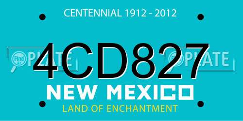 4CD827 New Mexico License Plate