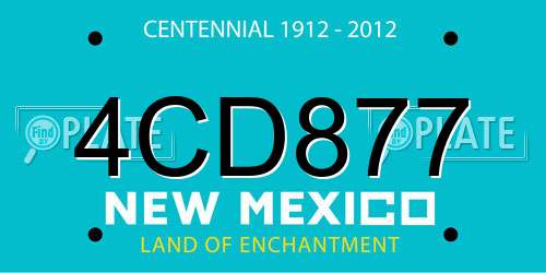 4CD877 New Mexico License Plate