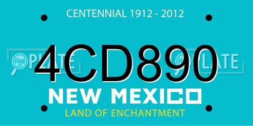 4CD890 New Mexico License Plate