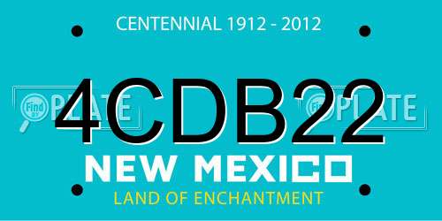 4CDB22 New Mexico License Plate