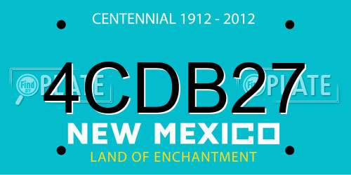 4CDB27 New Mexico License Plate