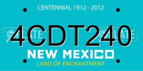 4CDT240 New Mexico License Plate