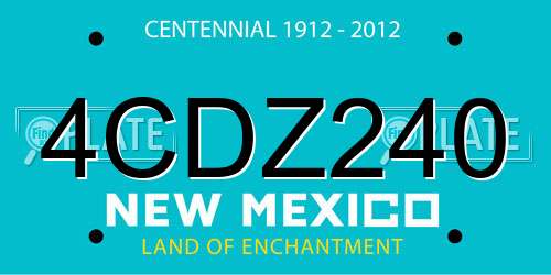 4CDZ240 New Mexico License Plate