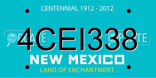 4CEI338 New Mexico License Plate