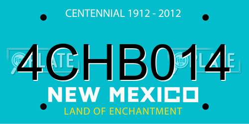 4CHB014 New Mexico License Plate
