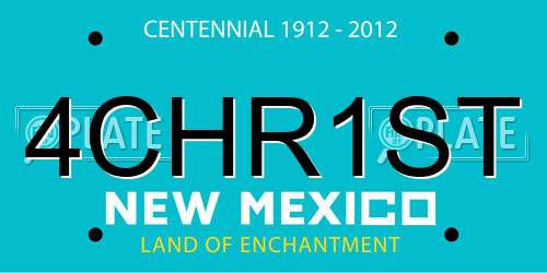 4CHR1ST New Mexico License Plate