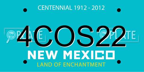 4COS22 New Mexico License Plate