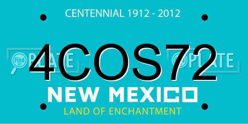 4COS72 New Mexico License Plate