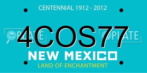 4COS77 New Mexico License Plate