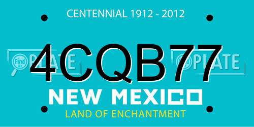 4CQB77 New Mexico License Plate