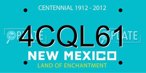 4CQL61 New Mexico License Plate