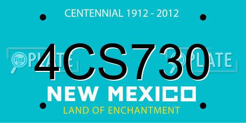 4CS730 New Mexico License Plate