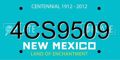 4CS9509 New Mexico License Plate