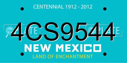 4CS9544 New Mexico License Plate