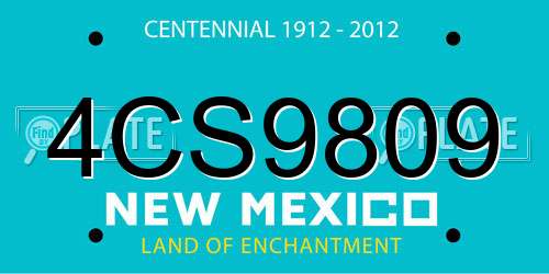 4CS9809 New Mexico License Plate