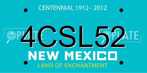 4CSL52 New Mexico License Plate