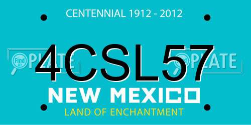 4CSL57 New Mexico License Plate