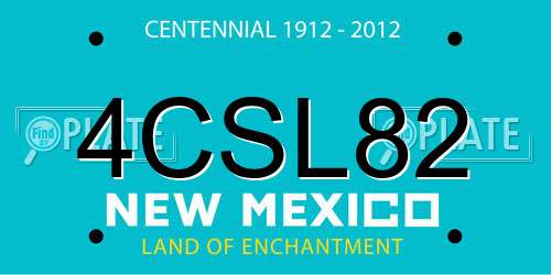 4CSL82 New Mexico License Plate