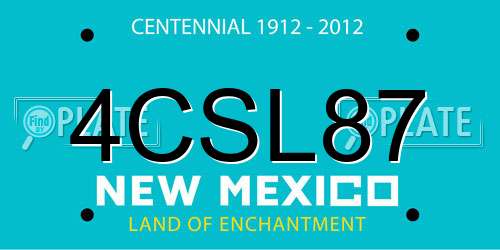 4CSL87 New Mexico License Plate
