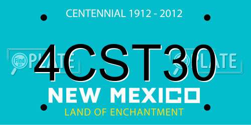 4CST30 New Mexico License Plate