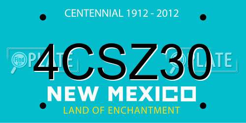 4CSZ30 New Mexico License Plate