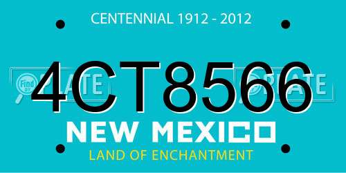 4CT8566 New Mexico License Plate