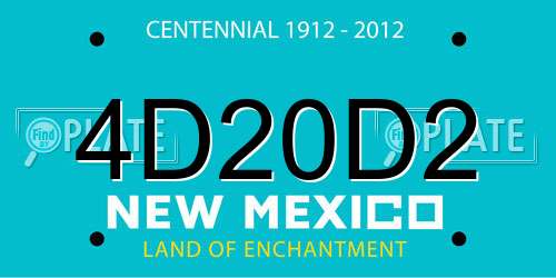 4D20D2 New Mexico License Plate