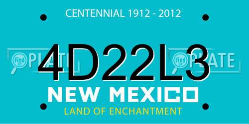 4D22L3 New Mexico License Plate