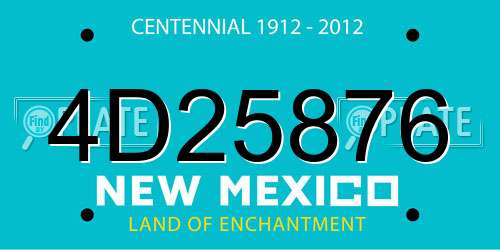 4D25876 New Mexico License Plate