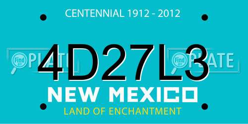 4D27L3 New Mexico License Plate