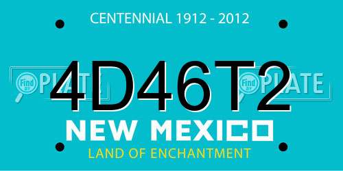 4D46T2 New Mexico License Plate