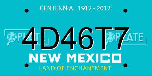 4D46T7 New Mexico License Plate