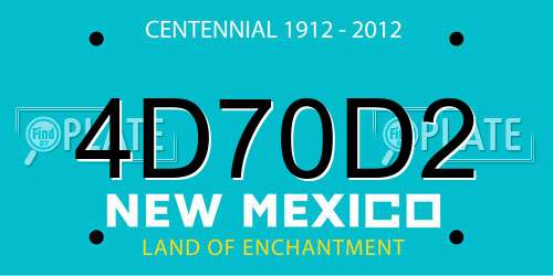 4D70D2 New Mexico License Plate
