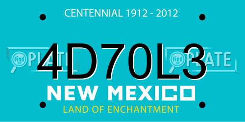 4D70L3 New Mexico License Plate