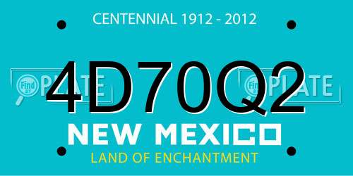 4D70Q2 New Mexico License Plate
